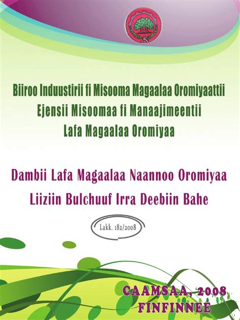 Mata Duree Gabaabaa Dambiin kun “<b>Dambii</b> Asxaa/ Logo/ Caffee Mootummaa Naannoo Oromiyaa Murteessuuf Bahe, Lak. . Dambii lakk 1822008 pdf